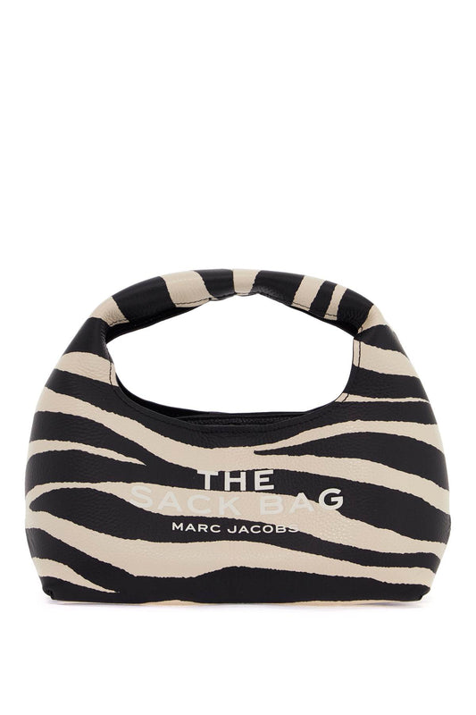 The Zebra Leather Mini Sack Bag  - Black