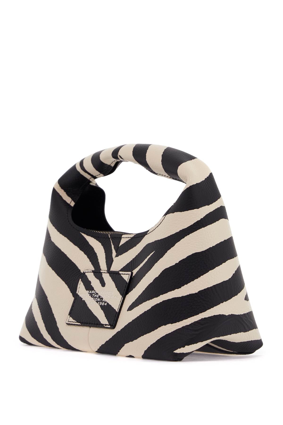 The Zebra Leather Mini Sack Bag  - Black