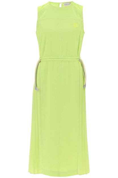 Column Dress With Pleated Detailing  - Green