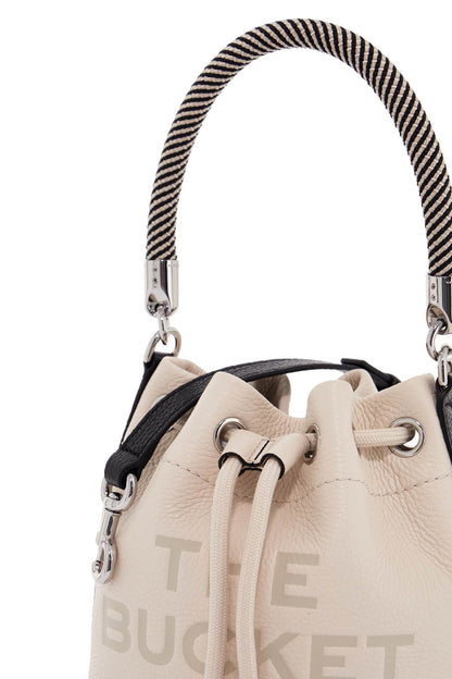 The Colorblock Leather Bucket Bag  - White