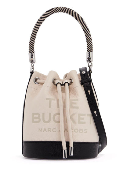 The Colorblock Leather Bucket Bag  - White