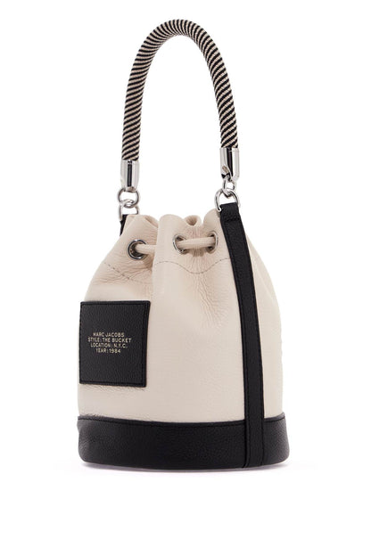 The Colorblock Leather Bucket Bag  - White