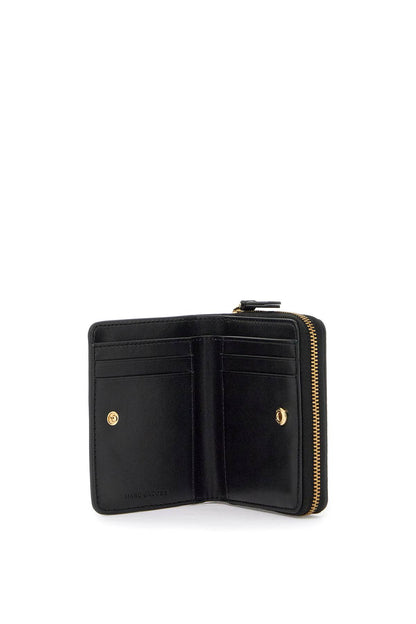 The Leather Mini Compact Wallet  - Black