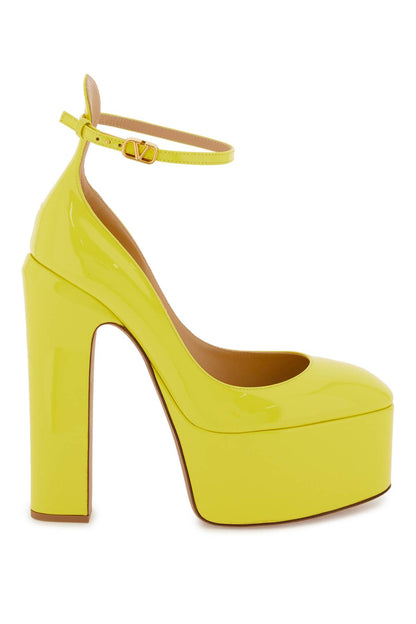 Tan-go Patent Leather Platform Pump  - Yellow