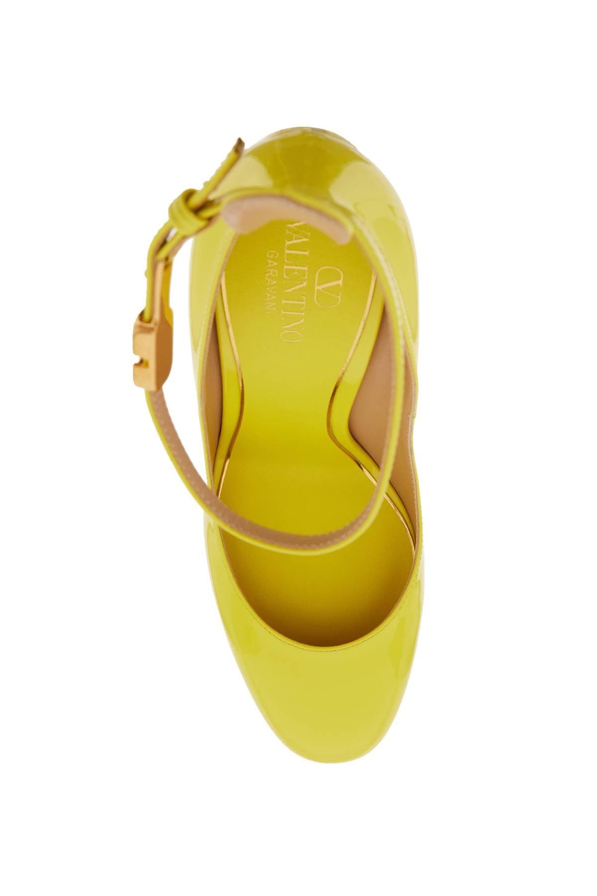 Tan-go Patent Leather Platform Pump  - Yellow