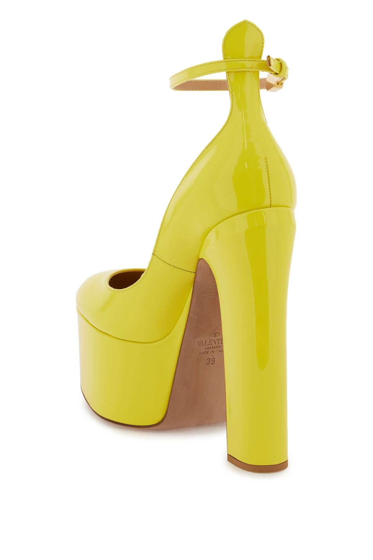 Tan-go Patent Leather Platform Pump  - Yellow