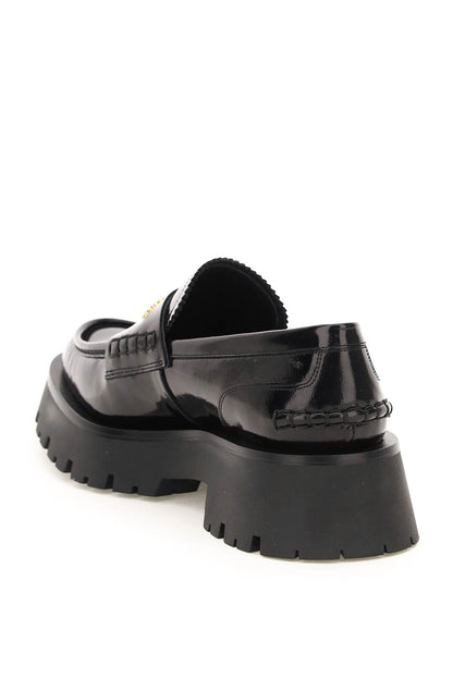 Brushed Leather Carter Loafers  - Black