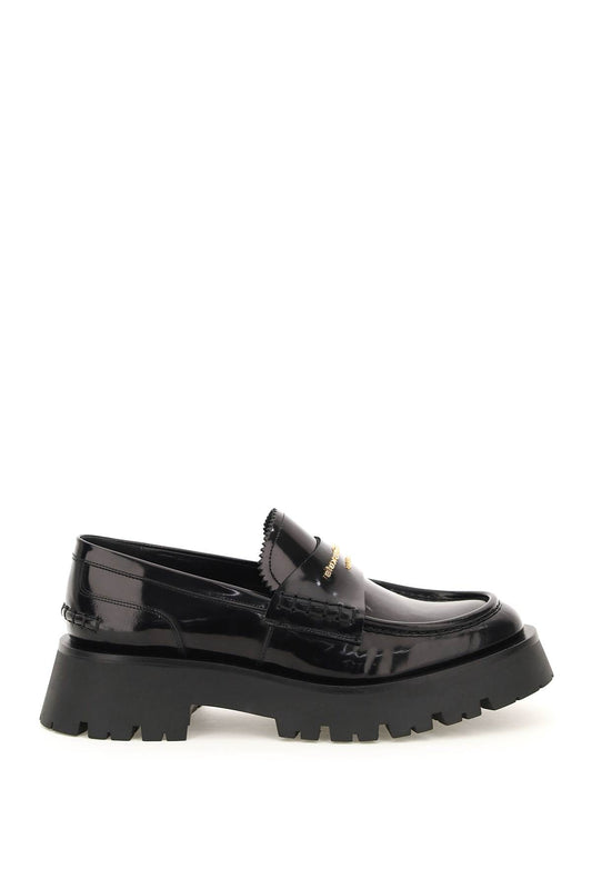 Brushed Leather Carter Loafers  - Nero