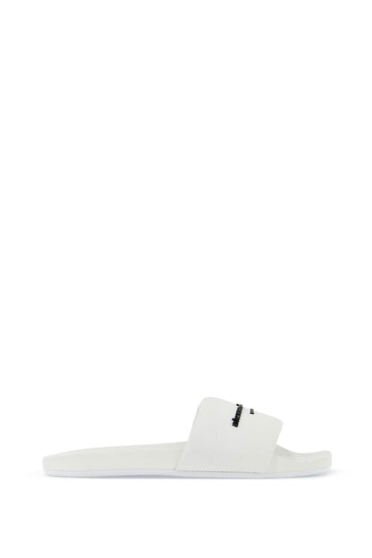 Slides With Branded Strap  - White