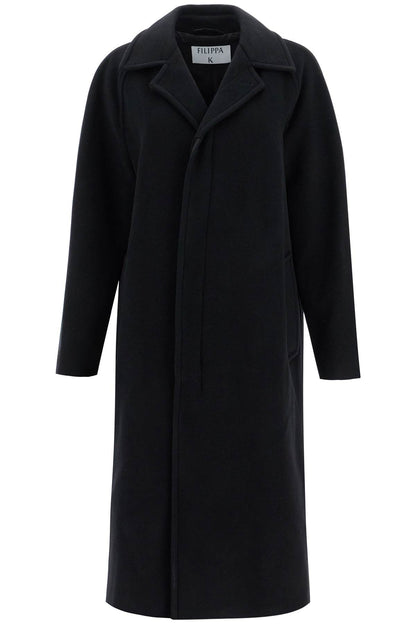 Woolen Car Coat For  - Black