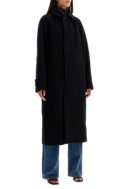 Woolen Car Coat For  - Black