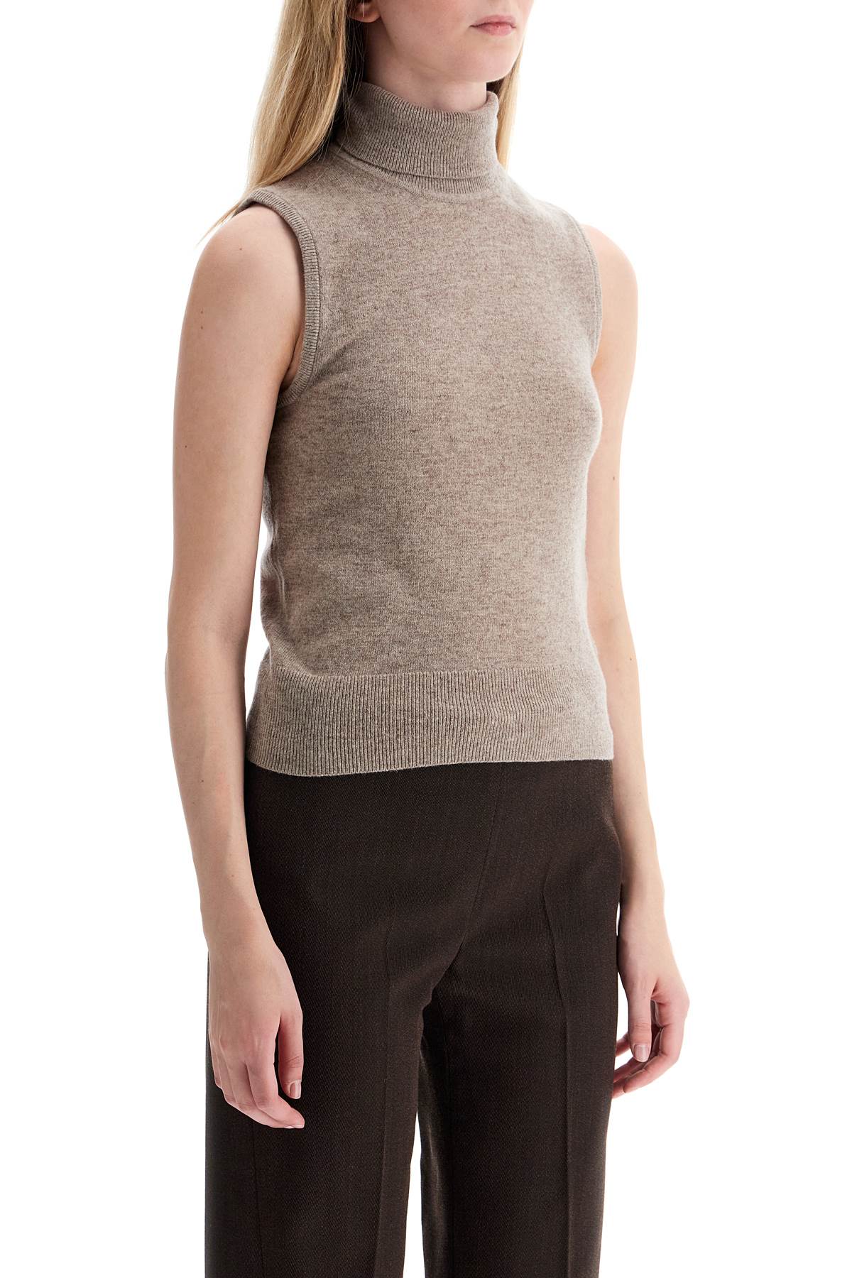 Sleeveless High-necked  - Beige