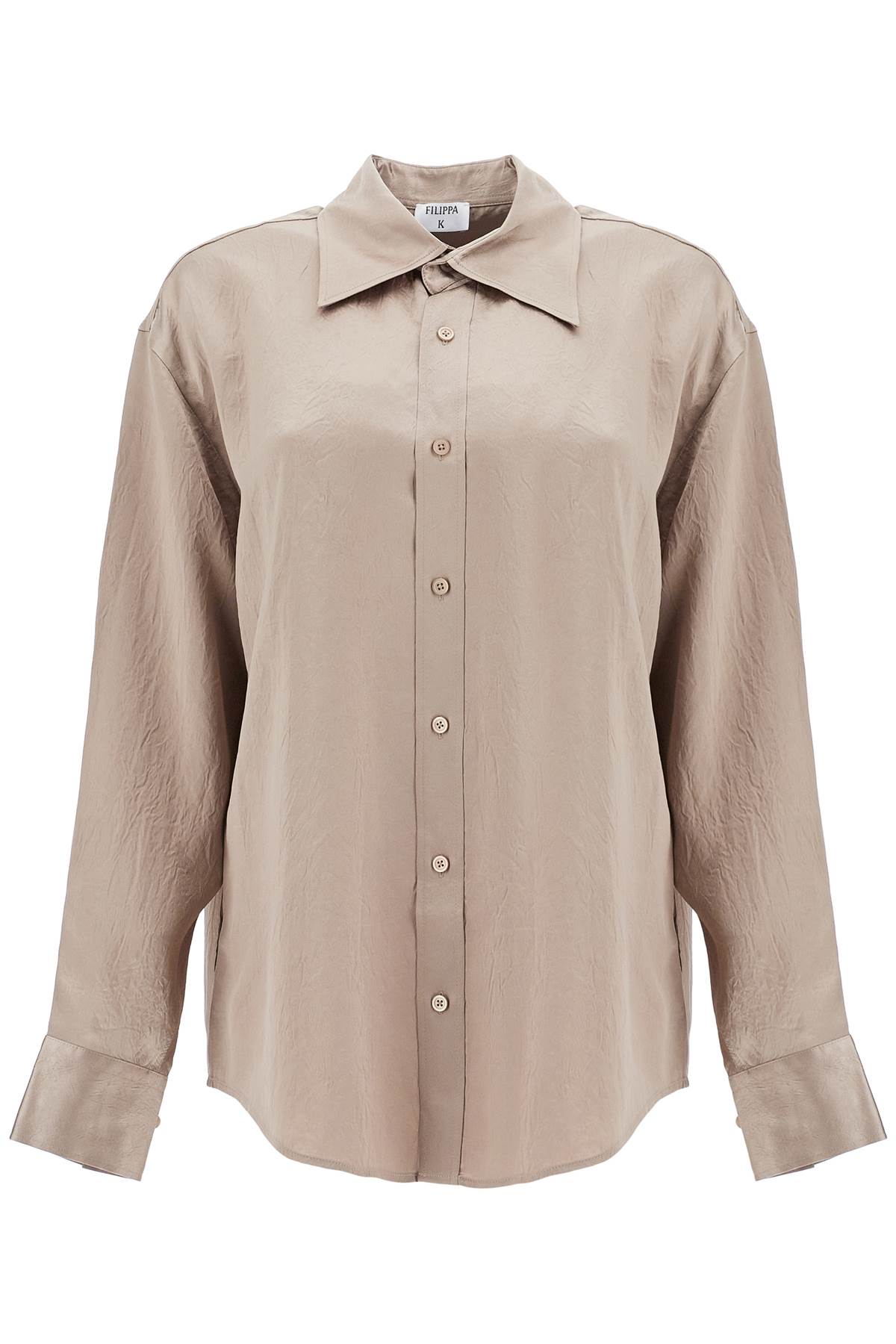 Satin Ruffled Shirt  - Neutro