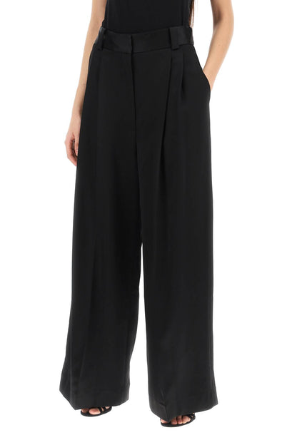 Simone Loose Pants In Satin  - Black