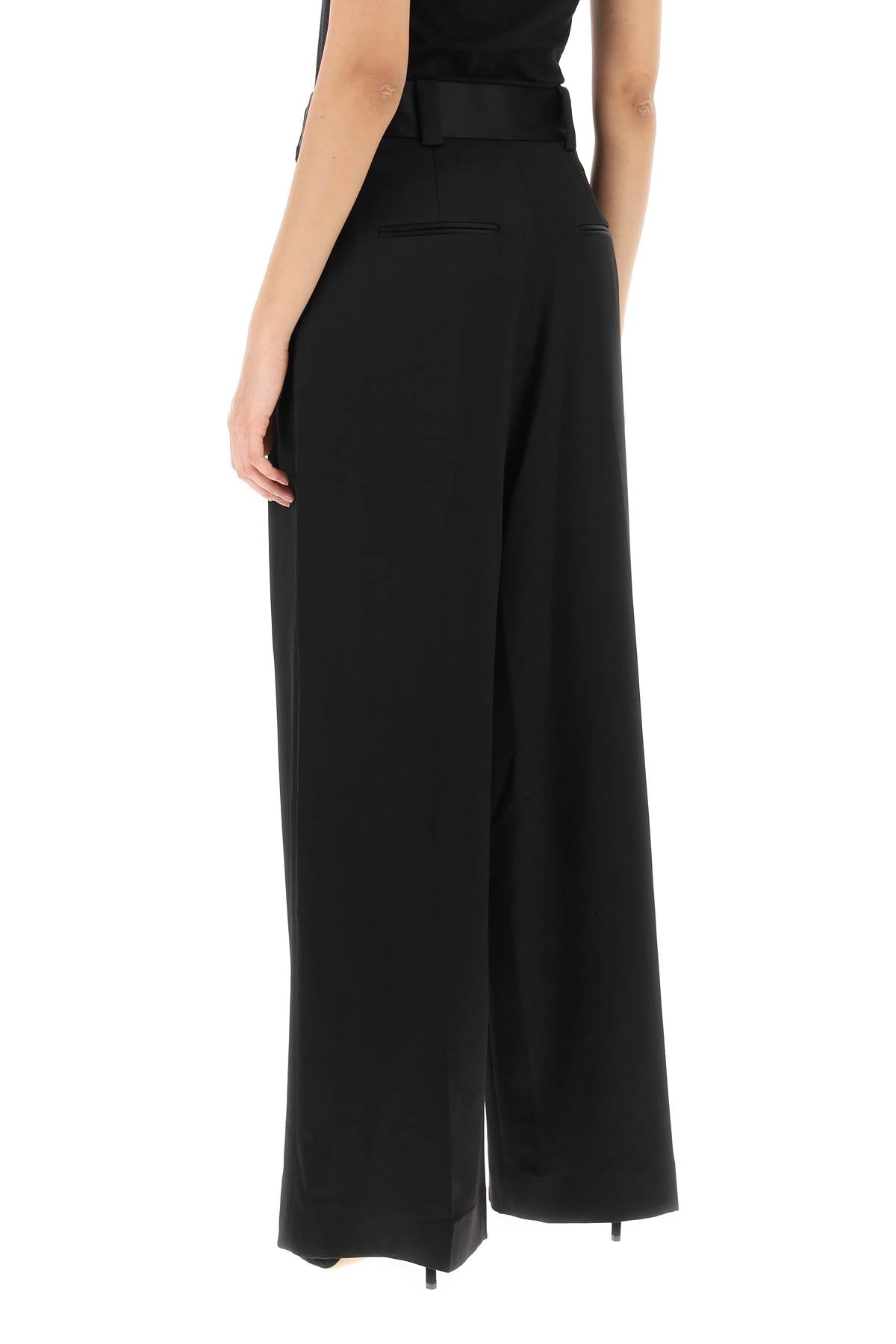 Simone Loose Pants In Satin  - Black