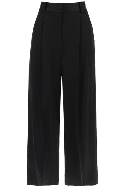 Simone Loose Pants In Satin  - Black