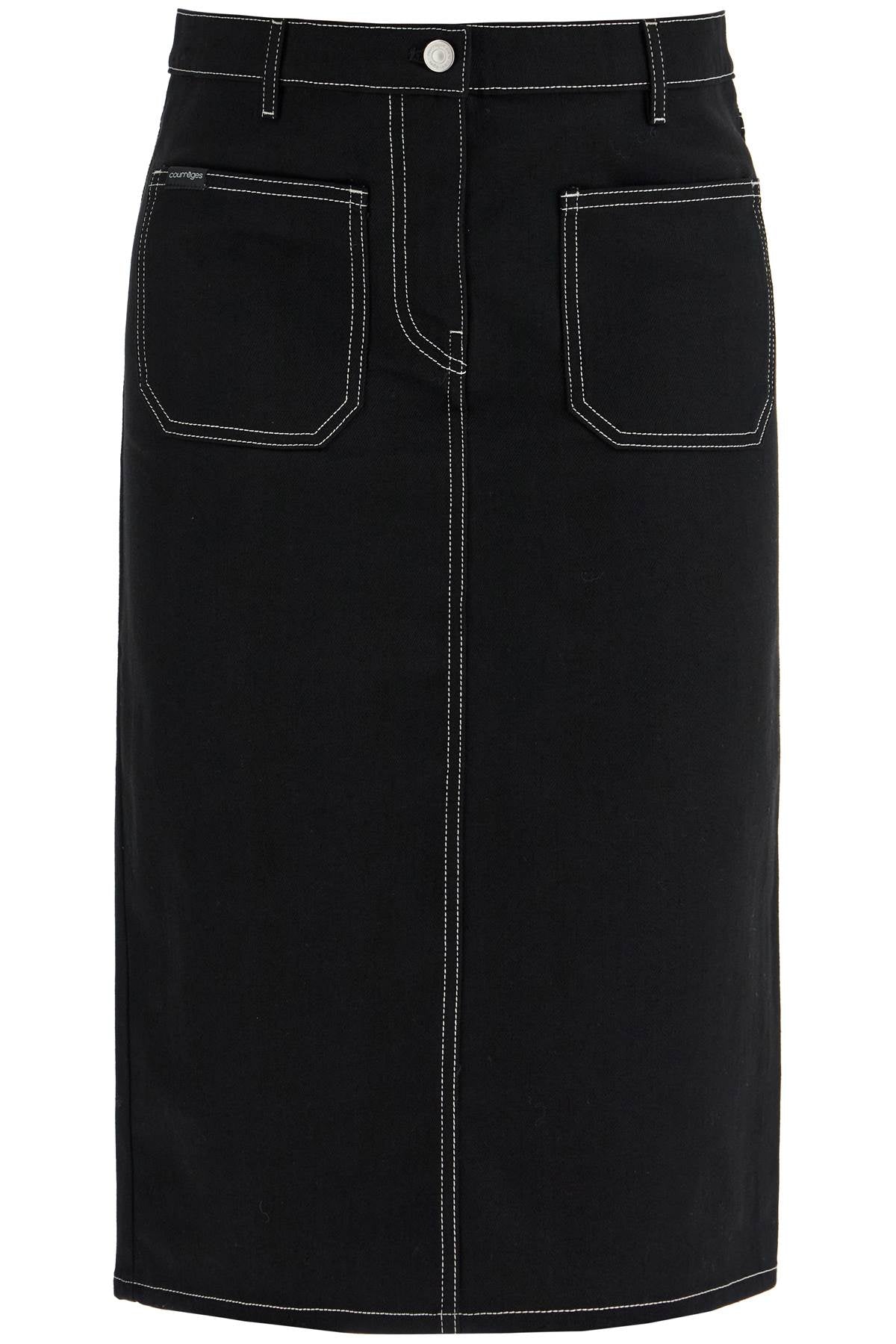 Denim Midi Skirt In Seven  - Black