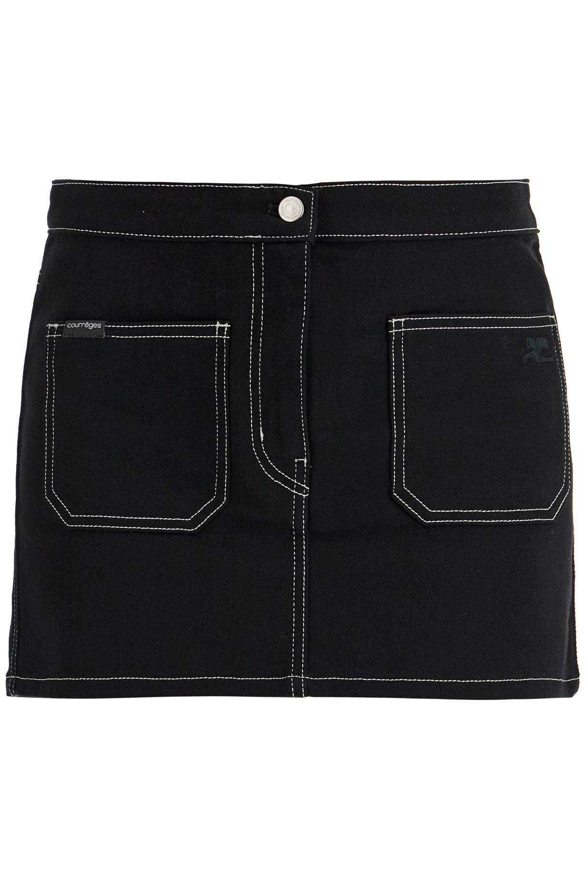 Denim Mini Skirt  - Black