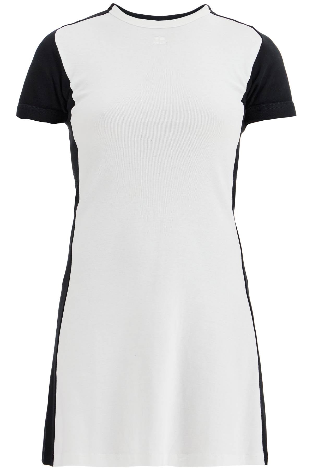 Mini Contrast Frame Dress  - White