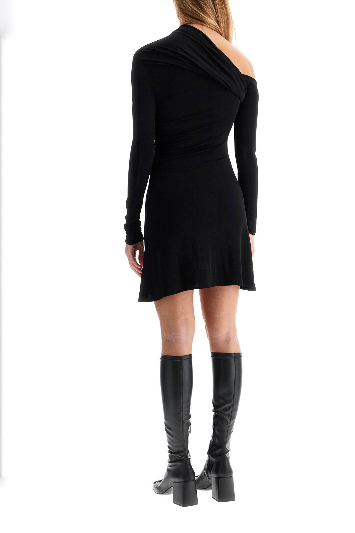 'mini Twist Crepe Dress With  - Black