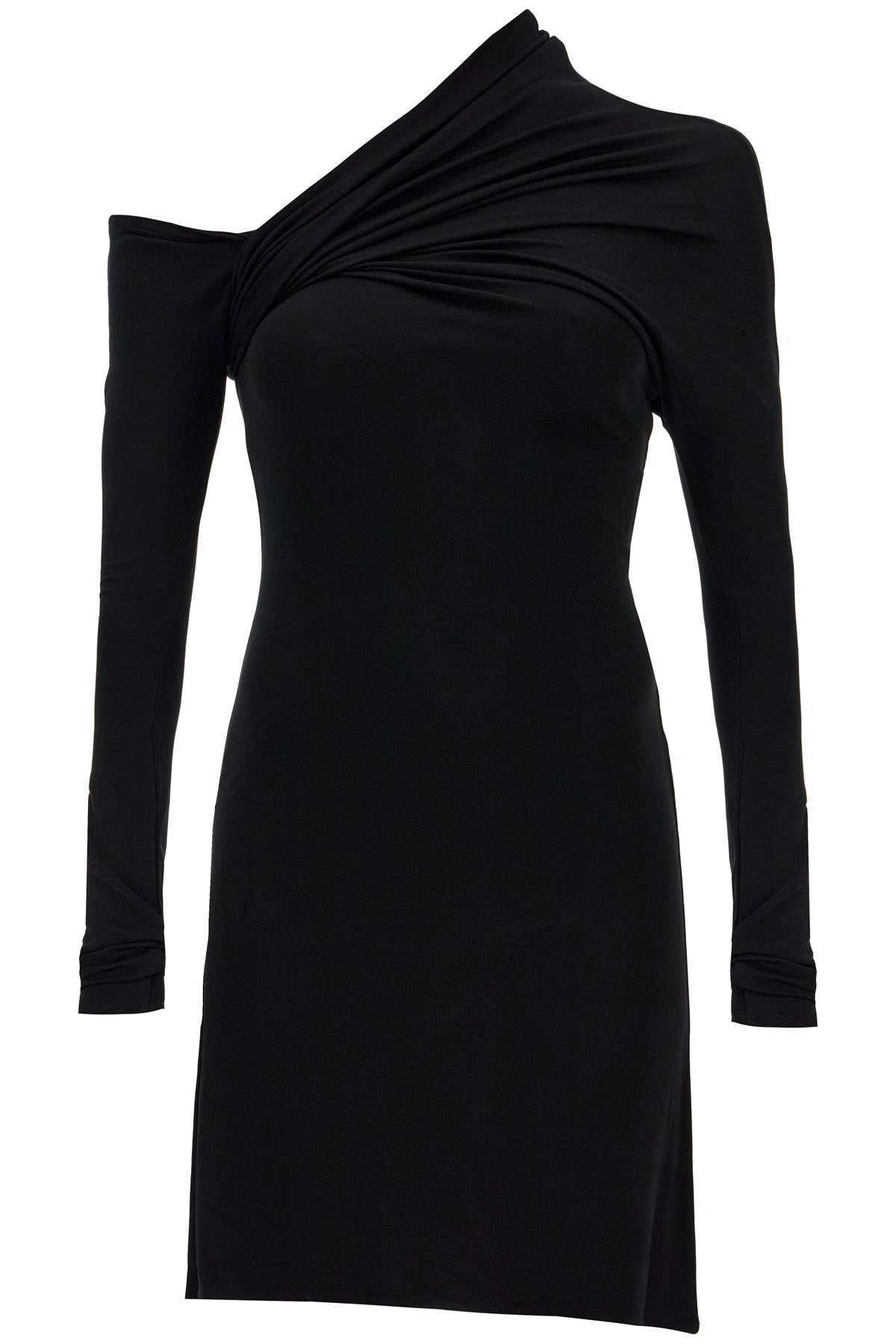 'mini Twist Crepe Dress With  - Black