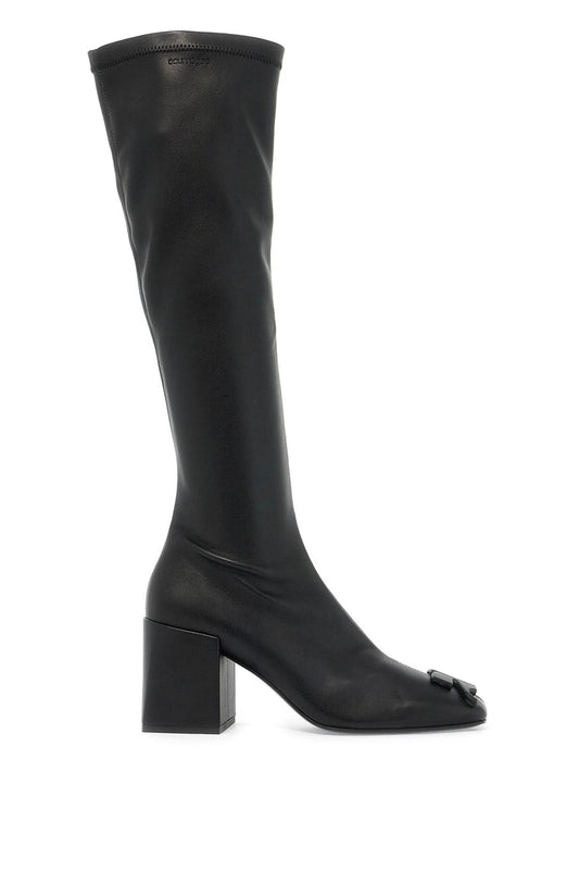 Stretch Reedition Eco-leather Boots  - Black