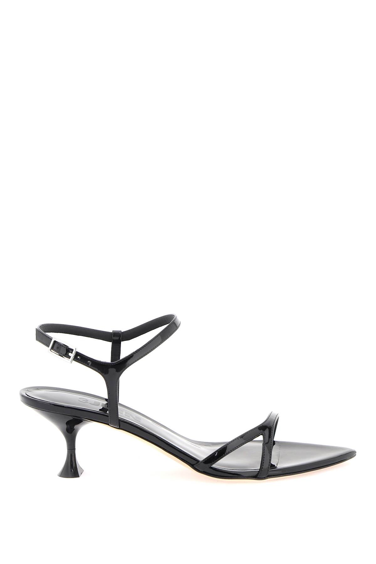 Coral Patent Leather Sandals.  - Black