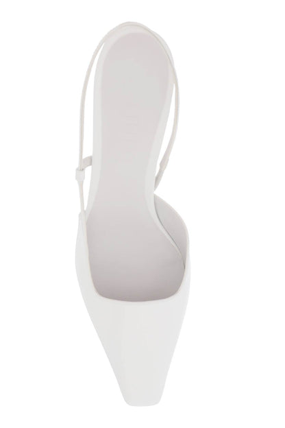 Slingback Patent Leather Dé  - White