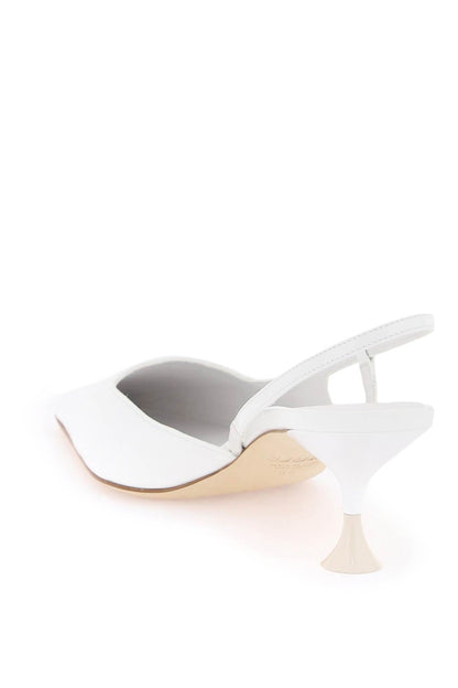 Slingback Patent Leather Dé  - White