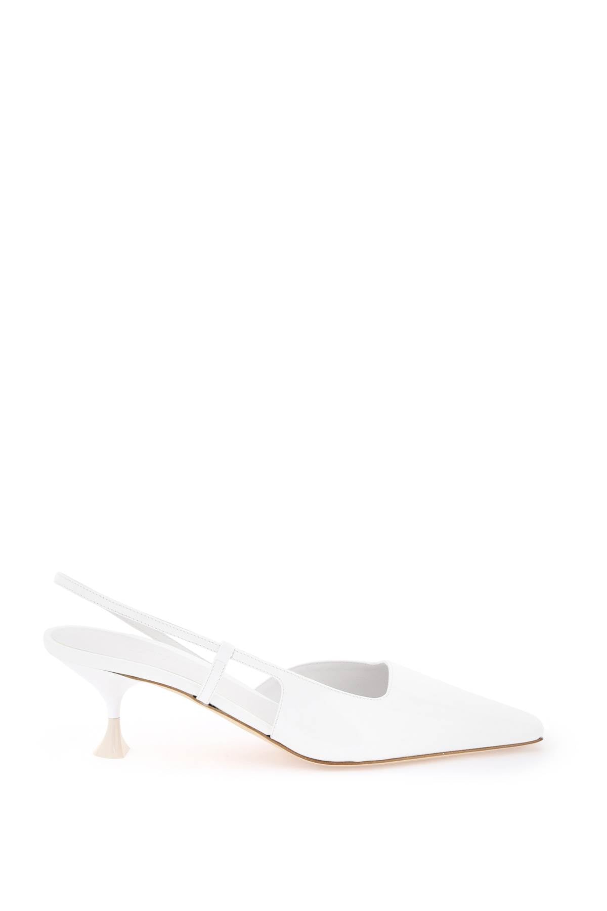 Slingback Patent Leather Dé  - White