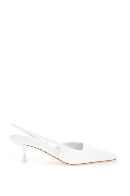 Slingback Patent Leather Dé  - White