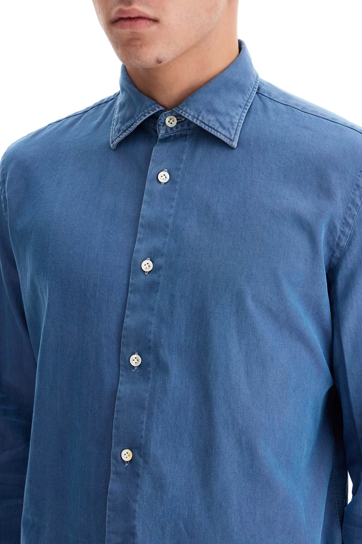 Denim Effect Shirt  - Blue