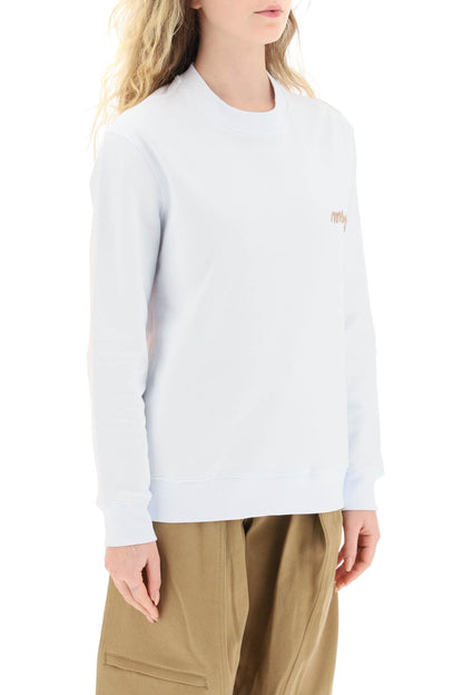 Multicolored Logo Embroidery Sweatshirt  - Bianco