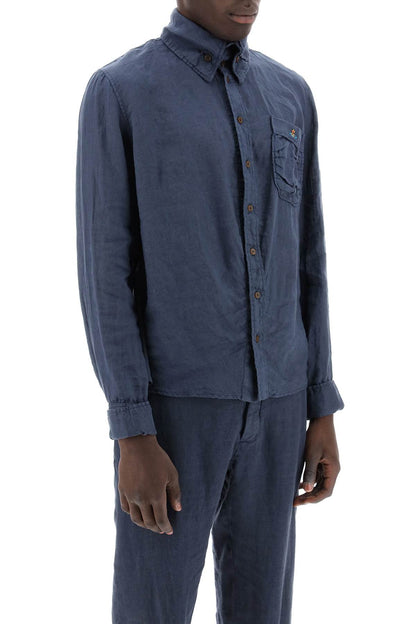 "crewe Krall Linen  - Blue