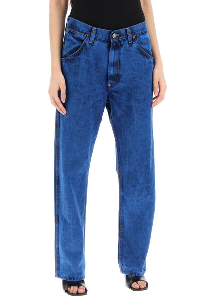 Straight Cut Ranch Jeans  - Blue