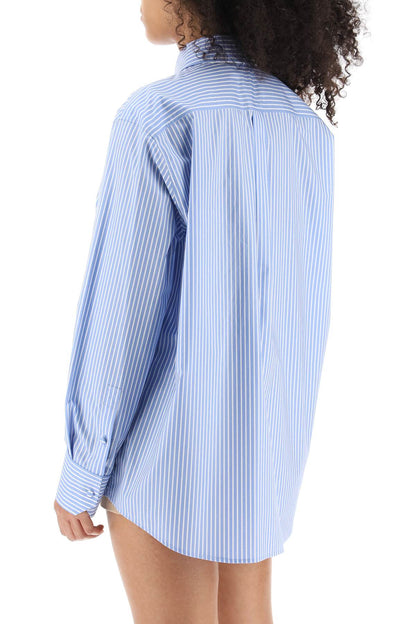 Striped Poplin Shirt  - White