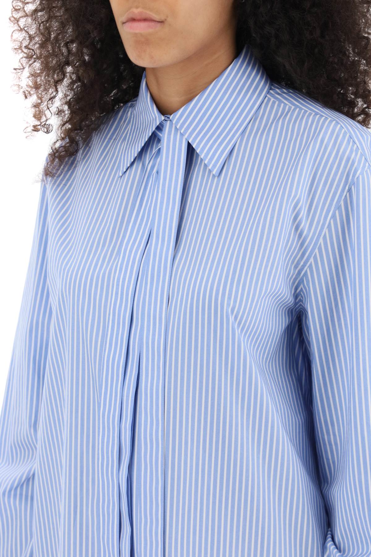 Striped Poplin Shirt  - White