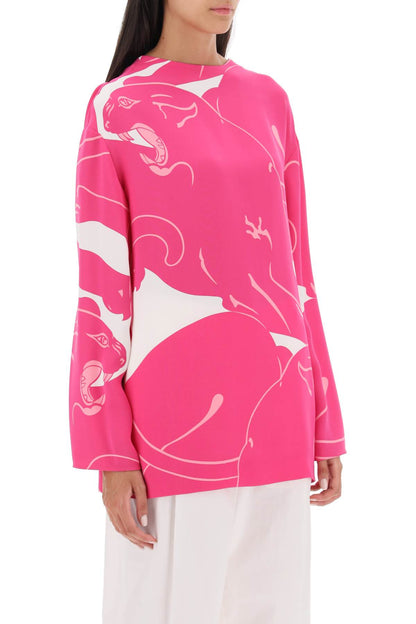 Cady Panther Blouse  - Fuxia