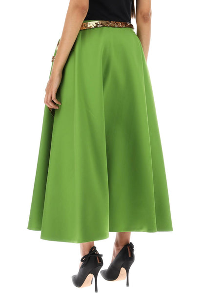 Techno Duchesse A-line Skirt With Sequin-studded Bow  - Verde