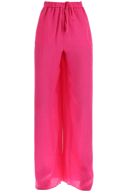 Toile Iconographe Palazzo Pants In Silk Jacquard  - Fuchsia