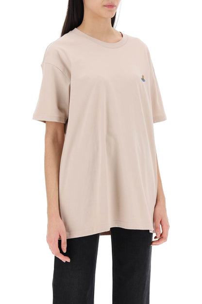 Classic T-shirt With Orb Logo  - Beige