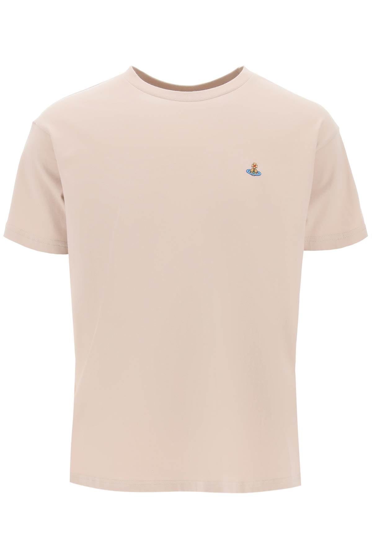 Classic T-shirt With Orb Logo  - Beige