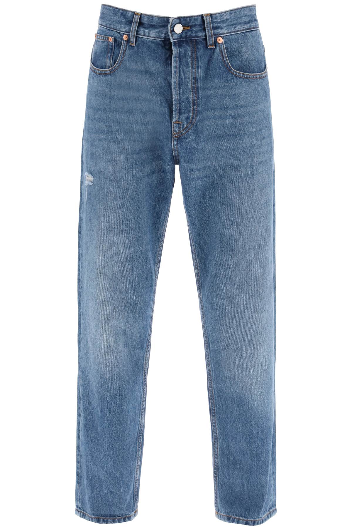 Tapered Jeans With Medium Wash  - Blue