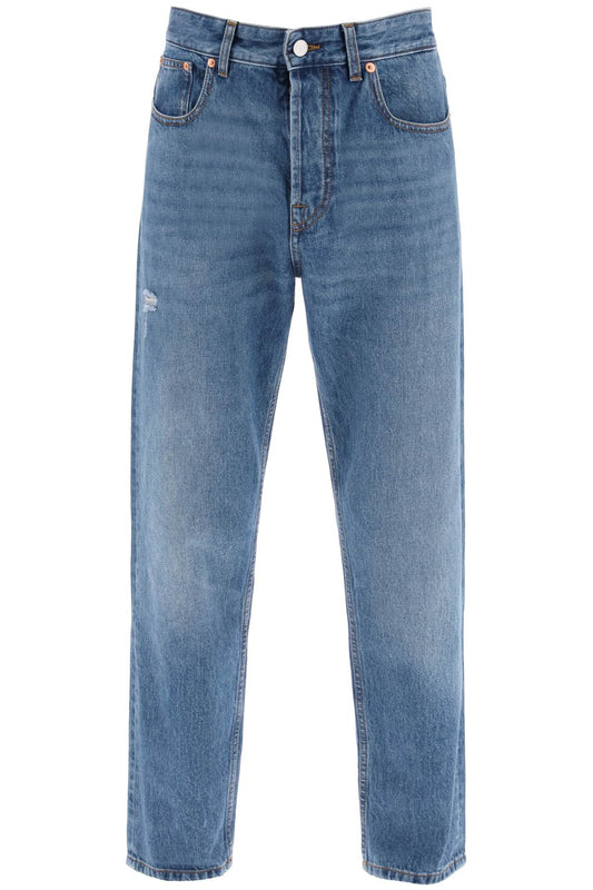 Tapered Jeans With Medium Wash  - Blue