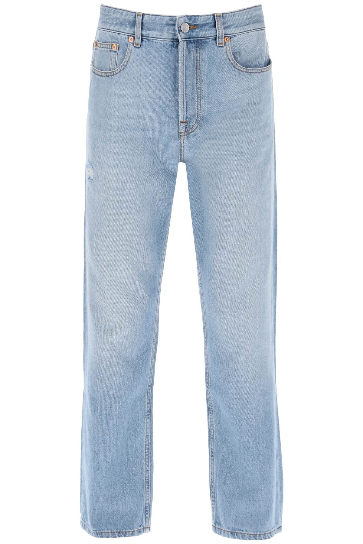 Tapered Jeans With Medium Wash  - Light Blue