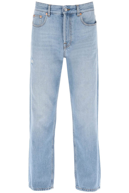 Tapered Jeans With Medium Wash  - Light Blue