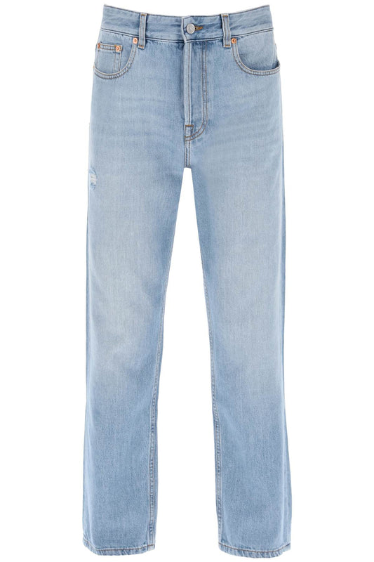 Tapered Jeans With Medium Wash  - Light Blue