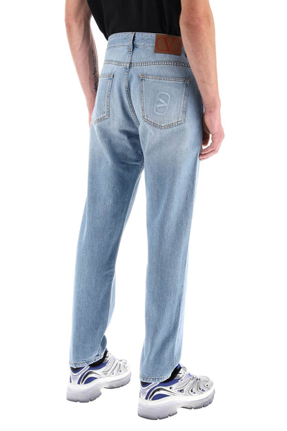 Tapered Jeans With Medium Wash  - Light Blue