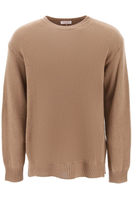 Cashmere Sweater With Stud  - Beige