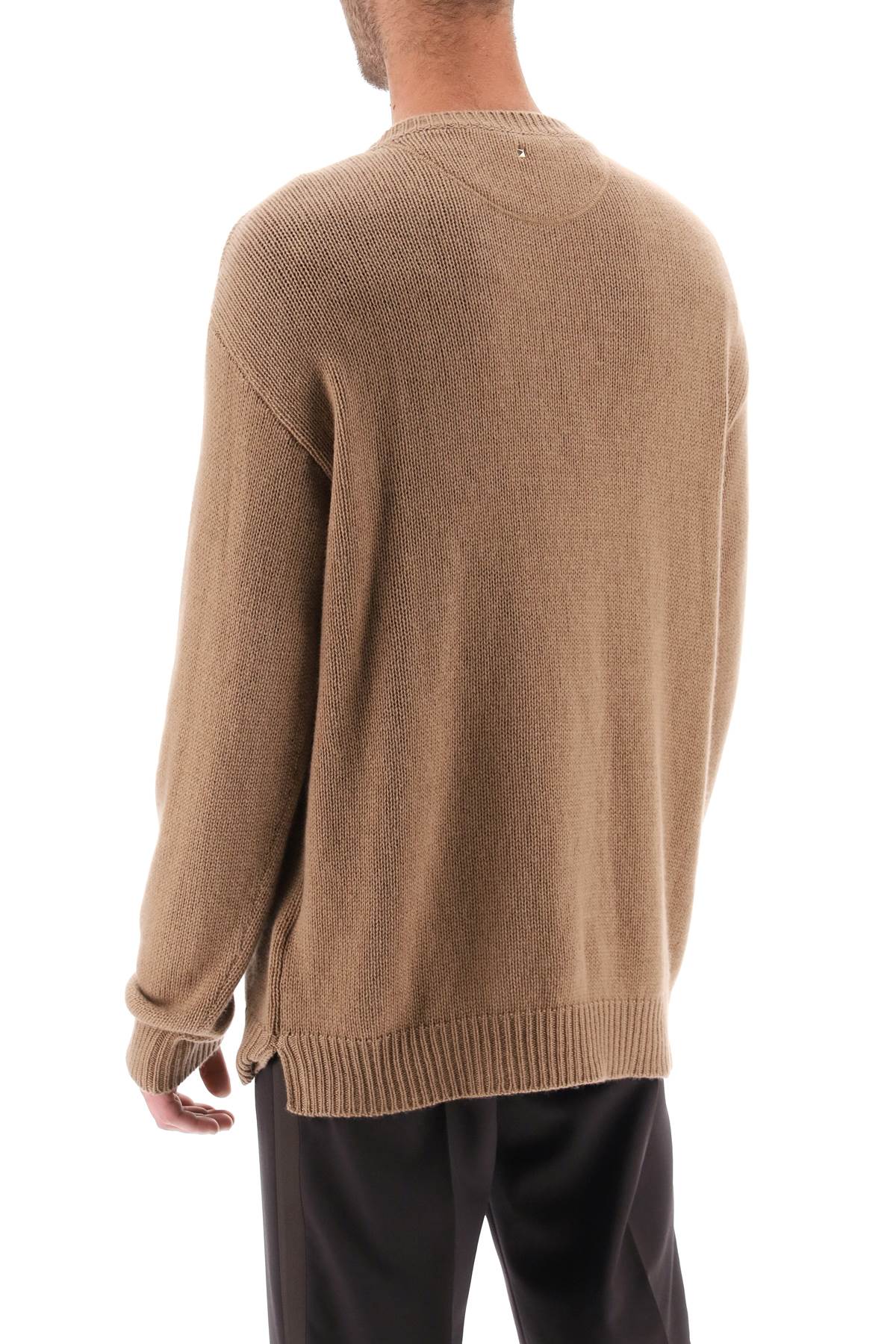 Cashmere Sweater With Stud  - Beige